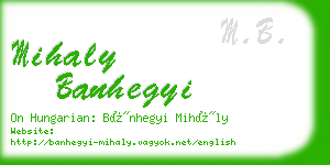 mihaly banhegyi business card